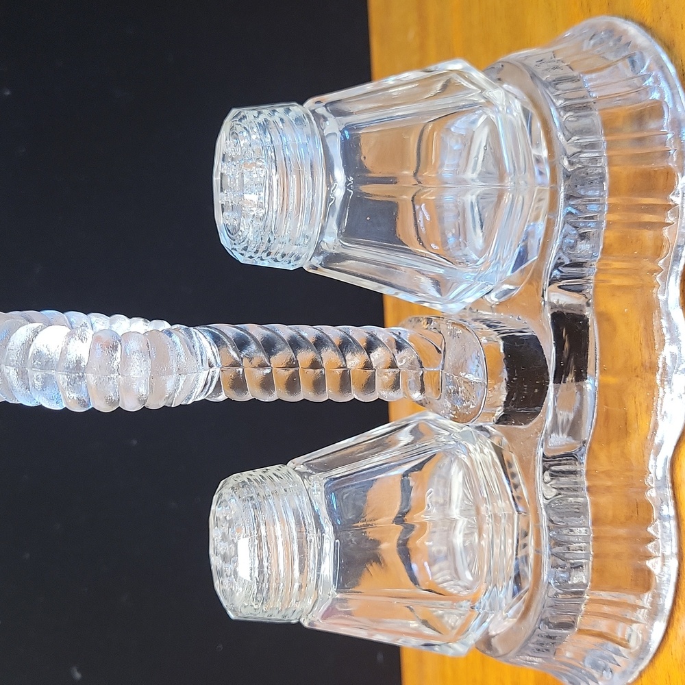 Vintage Bohemian Glass Salt and Pepper Shaker Set